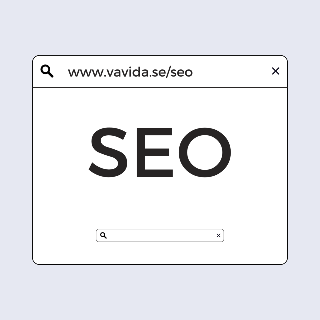 Enkel bild i en sökmotor med vavida SEO text